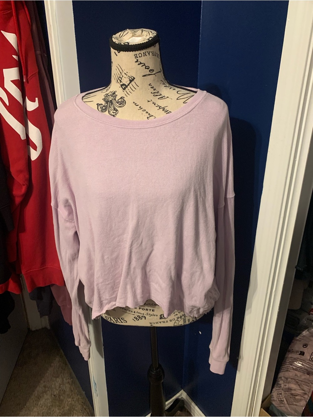 Forever 21 Light Pink Scoop Neck Lightweight Sweatshirt